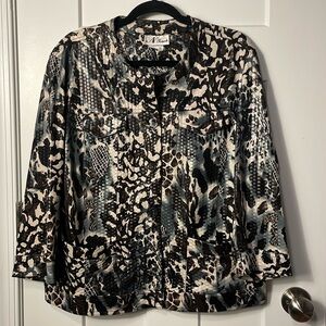 **VINTAGE** size 14, NTouch animal print jacket. BLING BLANG BLOOM!
